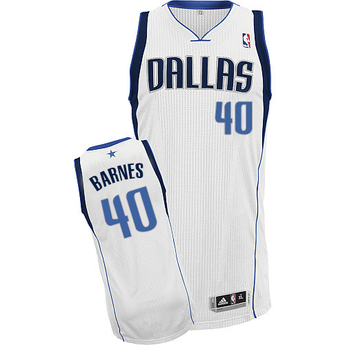Men's Adidas Dallas Mavericks #40 Harrison Barnes Authentic White Home NBA Jersey