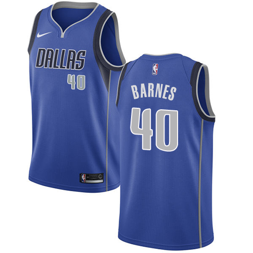 Men's Nike Dallas Mavericks #40 Harrison Barnes Swingman Royal Blue Road NBA Jersey - Icon Edition