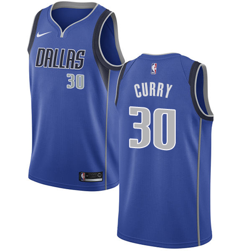 Men's Nike Dallas Mavericks #30 Seth Curry Swingman Royal Blue Road NBA Jersey - Icon Edition