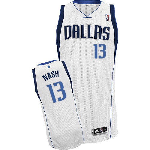 Men's Adidas Dallas Mavericks #13 Steve Nash Authentic White Home NBA Jersey