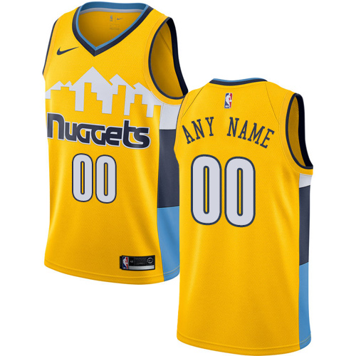 Men's Nike Denver Nuggets Customized Swingman Gold Alternate NBA Jersey Statement Edition