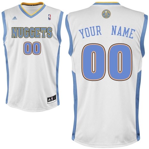Youth Adidas Denver Nuggets Customized Swingman White Home NBA Jersey