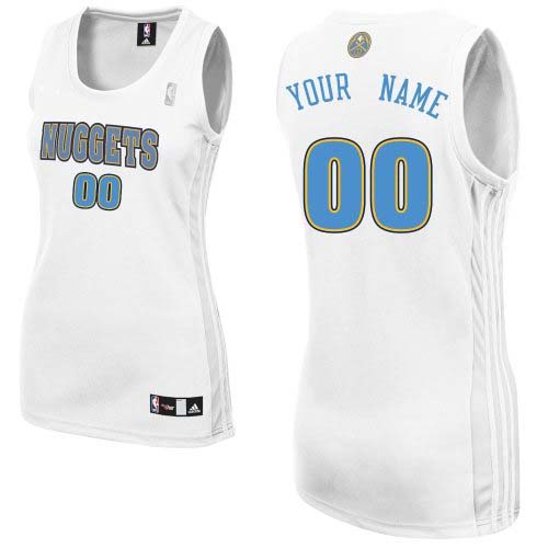 Women's Adidas Denver Nuggets Customized Authentic White Home NBA Jersey
