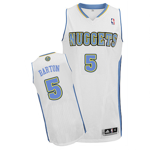 Men's Adidas Denver Nuggets #5 Will Barton Authentic White Home NBA Jersey