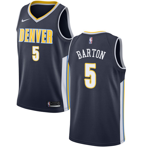 Men's Nike Denver Nuggets #5 Will Barton Authentic Navy Blue Road NBA Jersey - Icon Edition