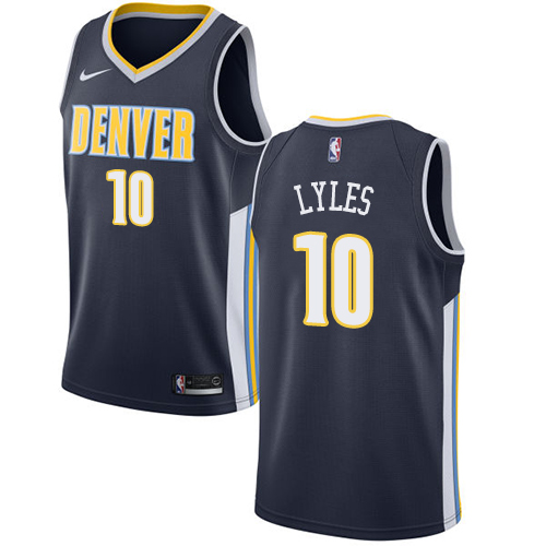 Men's Nike Denver Nuggets #10 Trey Lyles Swingman Navy Blue Road NBA Jersey - Icon Edition