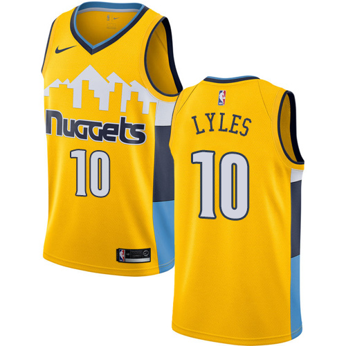 Men's Nike Denver Nuggets #10 Trey Lyles Authentic Gold Alternate NBA Jersey Statement Edition