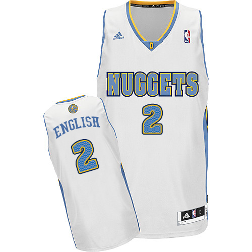 Men's Adidas Denver Nuggets #2 Alex English Swingman White Home NBA Jersey