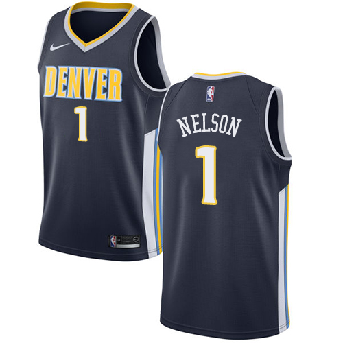 Men's Nike Denver Nuggets #1 Jameer Nelson Swingman Navy Blue Road NBA Jersey - Icon Edition