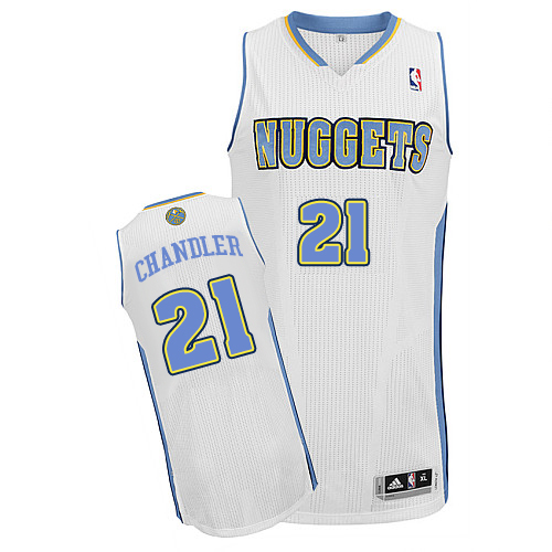 Men's Adidas Denver Nuggets #21 Wilson Chandler Authentic White Home NBA Jersey
