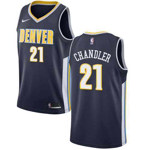 Men's Nike Denver Nuggets #21 Wilson Chandler Swingman Navy Blue Road NBA Jersey - Icon Edition