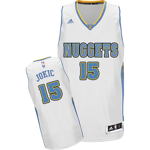 Men's Adidas Denver Nuggets #15 Nikola Jokic Swingman White Home NBA Jersey