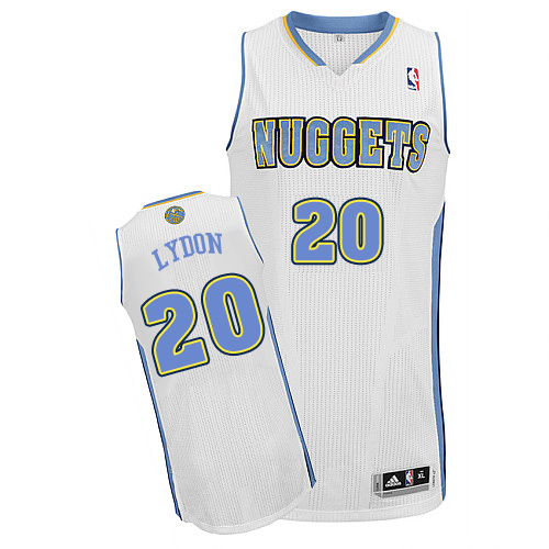 Men's Adidas Denver Nuggets #20 Tyler Lydon Authentic White Home NBA Jersey