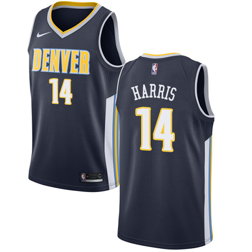 Men's Nike Denver Nuggets #14 Gary Harris Authentic Navy Blue Road NBA Jersey - Icon Edition