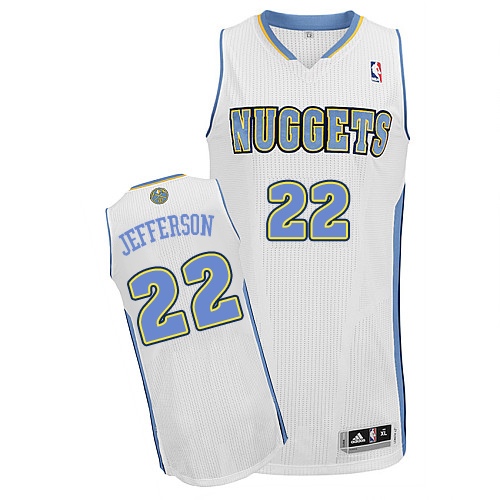 Men's Adidas Denver Nuggets #22 Richard Jefferson Authentic White Home NBA Jersey