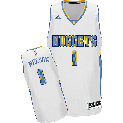 Women's Adidas Denver Nuggets #1 Jameer Nelson Swingman White Home NBA Jersey