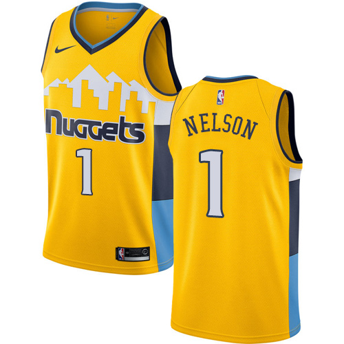 Women's Nike Denver Nuggets #1 Jameer Nelson Authentic Gold Alternate NBA Jersey Statement Edition