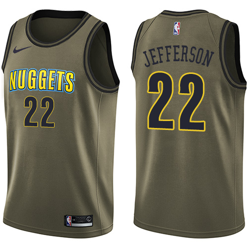 Men's Nike Denver Nuggets #22 Richard Jefferson Swingman Green Salute to Service NBA Jersey