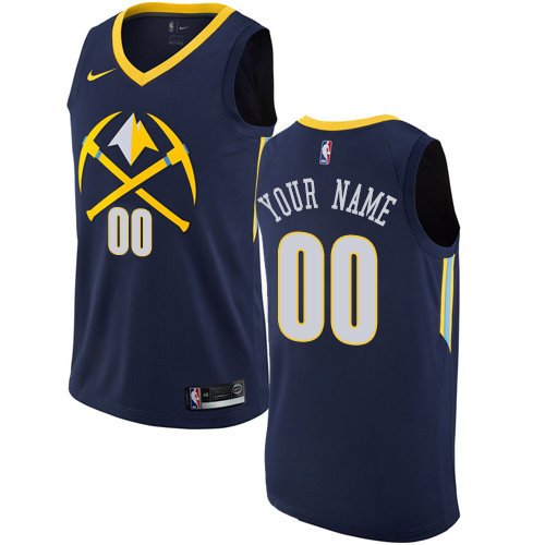 Men's Nike Denver Nuggets Customized Authentic Navy Blue NBA Jersey - City Edition