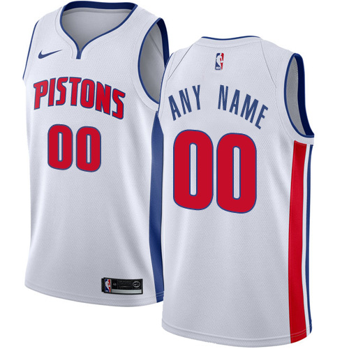 Men's Nike Detroit Pistons Customized Swingman White Home NBA Jersey - Association Edition