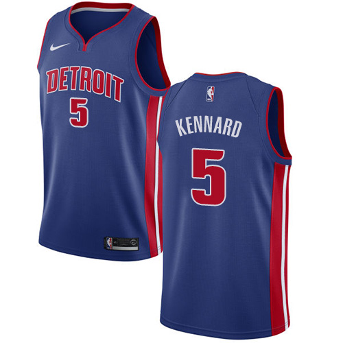 Men's Nike Detroit Pistons #5 Luke Kennard Swingman Royal Blue Road NBA Jersey - Icon Edition