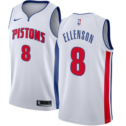 Men's Nike Detroit Pistons #8 Henry Ellenson Authentic White Home NBA Jersey - Association Edition