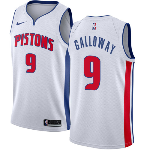 Men's Nike Detroit Pistons #9 Langston Galloway Authentic White Home NBA Jersey - Association Edition