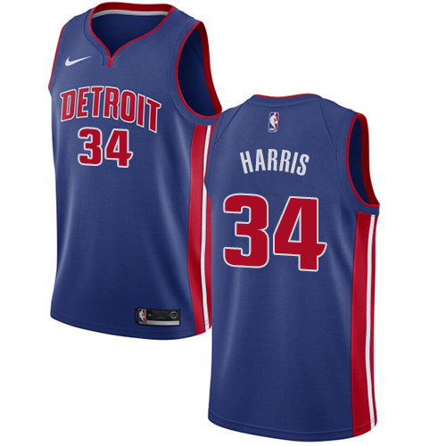 Men's Nike Detroit Pistons #34 Tobias Harris Swingman Royal Blue Road NBA Jersey - Icon Edition