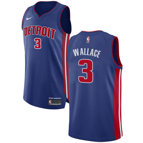 Men's Nike Detroit Pistons #3 Ben Wallace Authentic Royal Blue Road NBA Jersey - Icon Edition