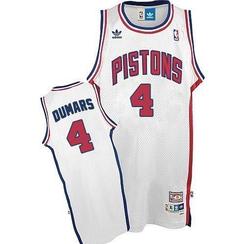 Men's Adidas Detroit Pistons #4 Joe Dumars Authentic White Throwback NBA Jersey