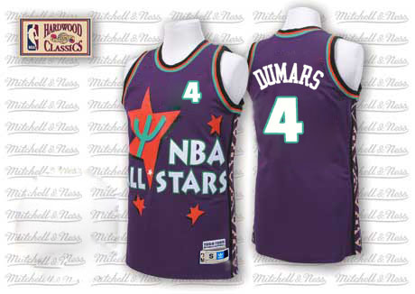 Men's Adidas Detroit Pistons #4 Joe Dumars Authentic Purple 1995 All Star Throwback NBA Jersey