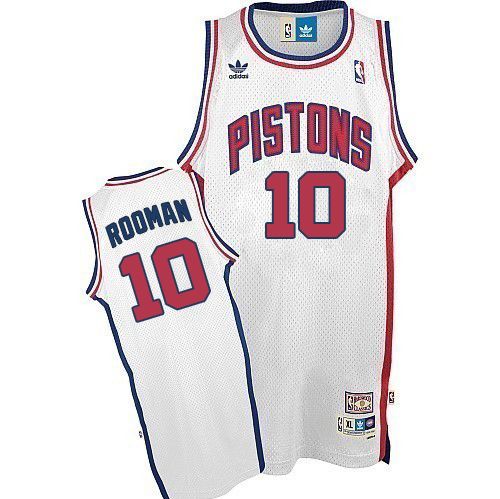 Men's Adidas Detroit Pistons #10 Dennis Rodman Swingman White Throwback NBA Jersey