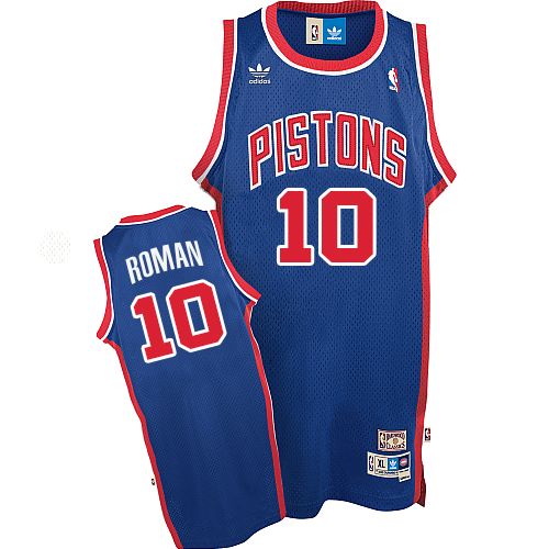 Men's Adidas Detroit Pistons #10 Dennis Rodman Swingman Blue Throwback NBA Jersey
