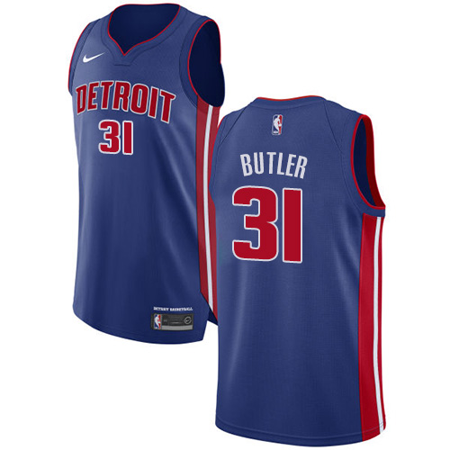 Men's Nike Detroit Pistons #31 Caron Butler Authentic Royal Blue Road NBA Jersey - Icon Edition