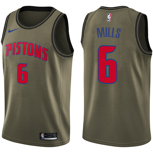 Youth Nike Detroit Pistons #6 Terry Mills Swingman Green Salute to Service NBA Jersey