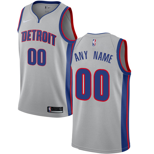 Youth Nike Detroit Pistons Customized Authentic Silver NBA Jersey Statement Edition