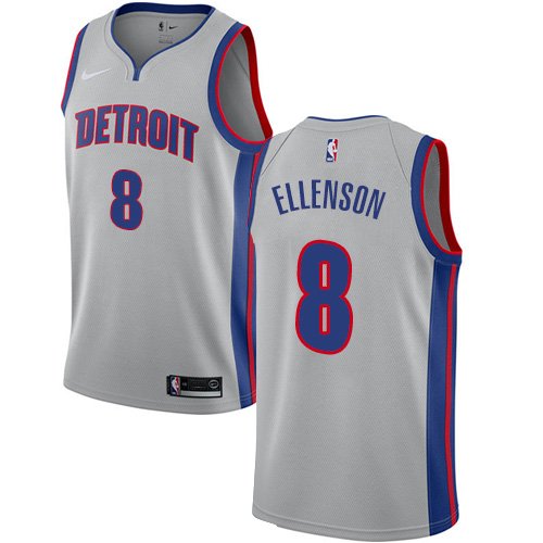 Men's Nike Detroit Pistons #8 Henry Ellenson Authentic Silver NBA Jersey Statement Edition