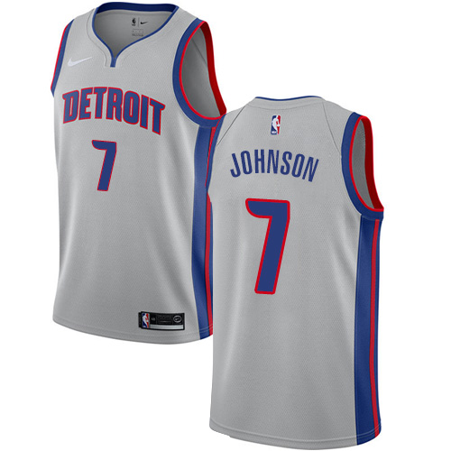 Men's Nike Detroit Pistons #7 Stanley Johnson Swingman Silver NBA Jersey Statement Edition