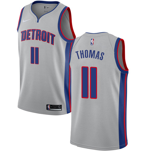 Youth Nike Detroit Pistons #11 Isiah Thomas Authentic Silver NBA Jersey Statement Edition