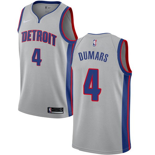 Men's Nike Detroit Pistons #4 Joe Dumars Authentic Silver NBA Jersey Statement Edition