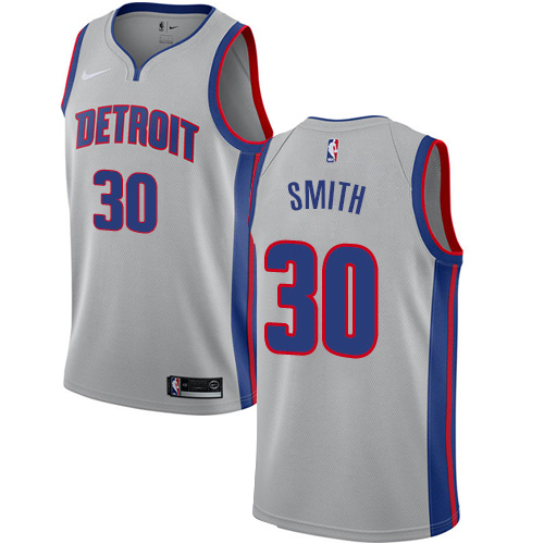 Men's Nike Detroit Pistons #30 Joe Smith Authentic Silver NBA Jersey Statement Edition