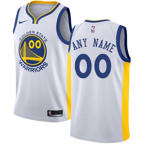 Men's Nike Golden State Warriors Customized Authentic White Home NBA Jersey - Association Edition