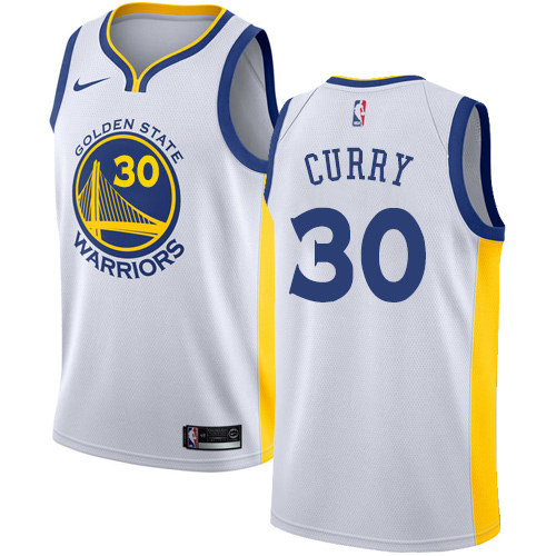 Youth Nike Golden State Warriors #30 Stephen Curry Swingman White Home NBA Jersey - Association Edition