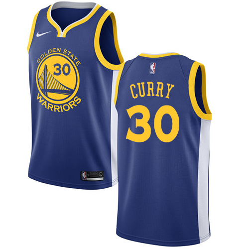 Youth Nike Golden State Warriors #30 Stephen Curry Swingman Royal Blue Road NBA Jersey - Icon Edition