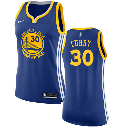 Women's Nike Golden State Warriors #30 Stephen Curry Authentic Royal Blue Road NBA Jersey - Icon Edition