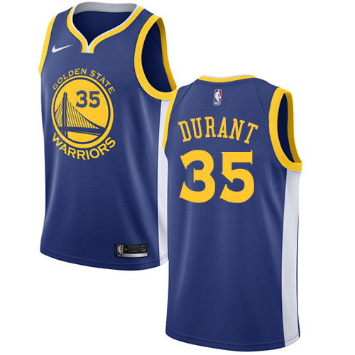 Men's Nike Golden State Warriors #35 Kevin Durant Swingman Royal Blue Road NBA Jersey - Icon Edition