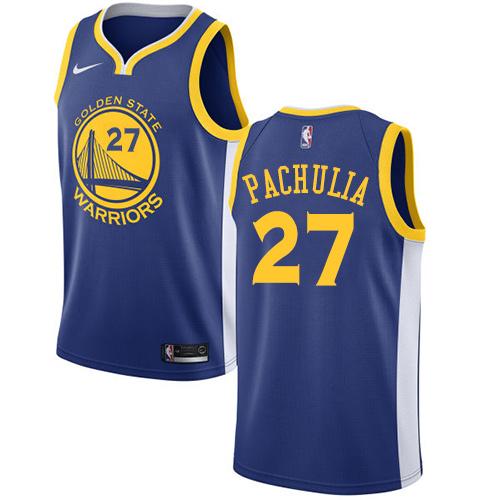 Men's Nike Golden State Warriors #27 Zaza Pachulia Swingman Royal Blue Road NBA Jersey - Icon Edition