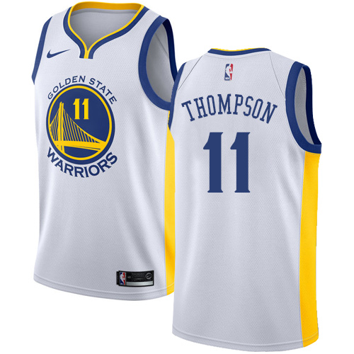 Men's Nike Golden State Warriors #11 Klay Thompson Authentic White Home NBA Jersey - Association Edition