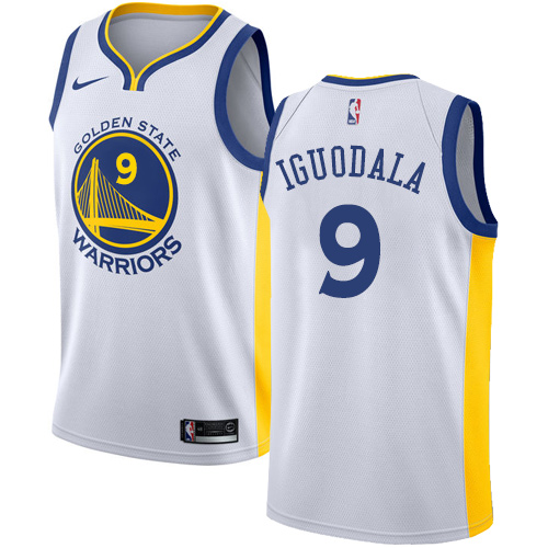 Men's Nike Golden State Warriors #9 Andre Iguodala Authentic White Home NBA Jersey - Association Edition