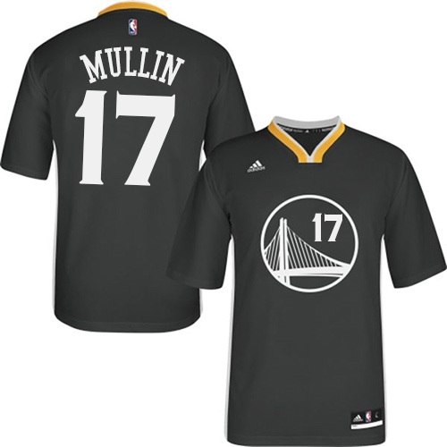 Men's Adidas Golden State Warriors #17 Chris Mullin Authentic Black Alternate NBA Jersey